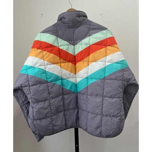Free People FP Movement Pippa Packable Puffer Size Medium Y2K Stripes 90's - Picture 3 of 5